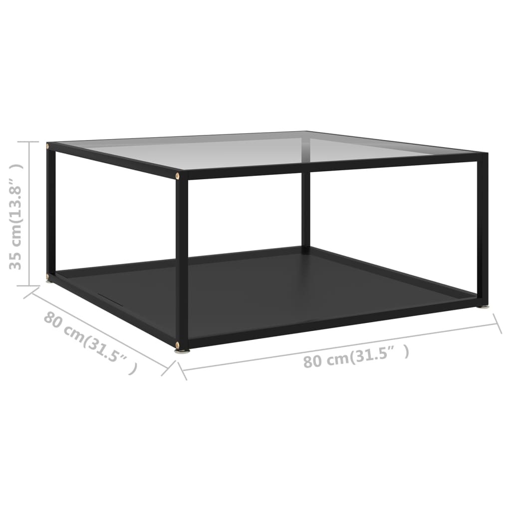 vidaXL Coffee Table End Table Living Room Accent Sofa Table Tempered Glass-1