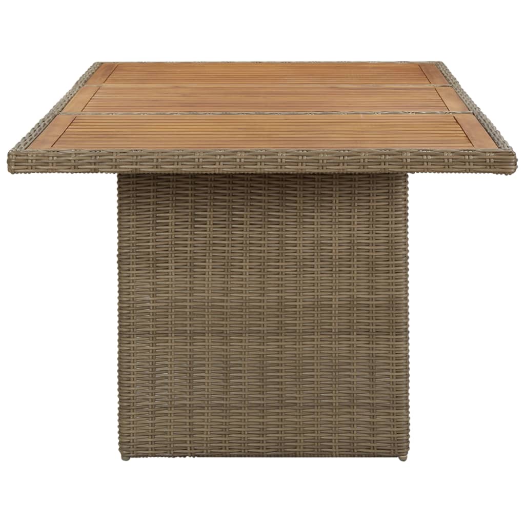 vidaXL Outdoor Dining Table Garden Porch Patio Table with Glass Top PE Rattan-22