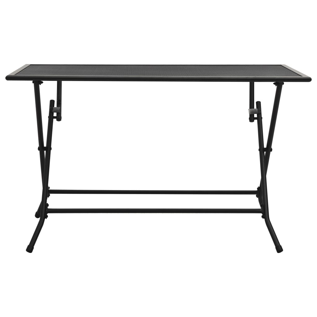 vidaXL Outdoor Dining Table Garden Patio Folding Table with Mesh Design Steel-13