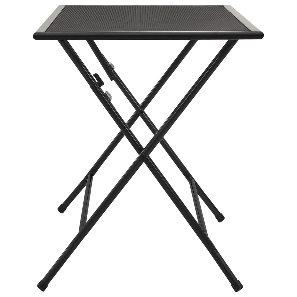 vidaXL Outdoor Dining Table Garden Patio Folding Table with Mesh Design Steel-14