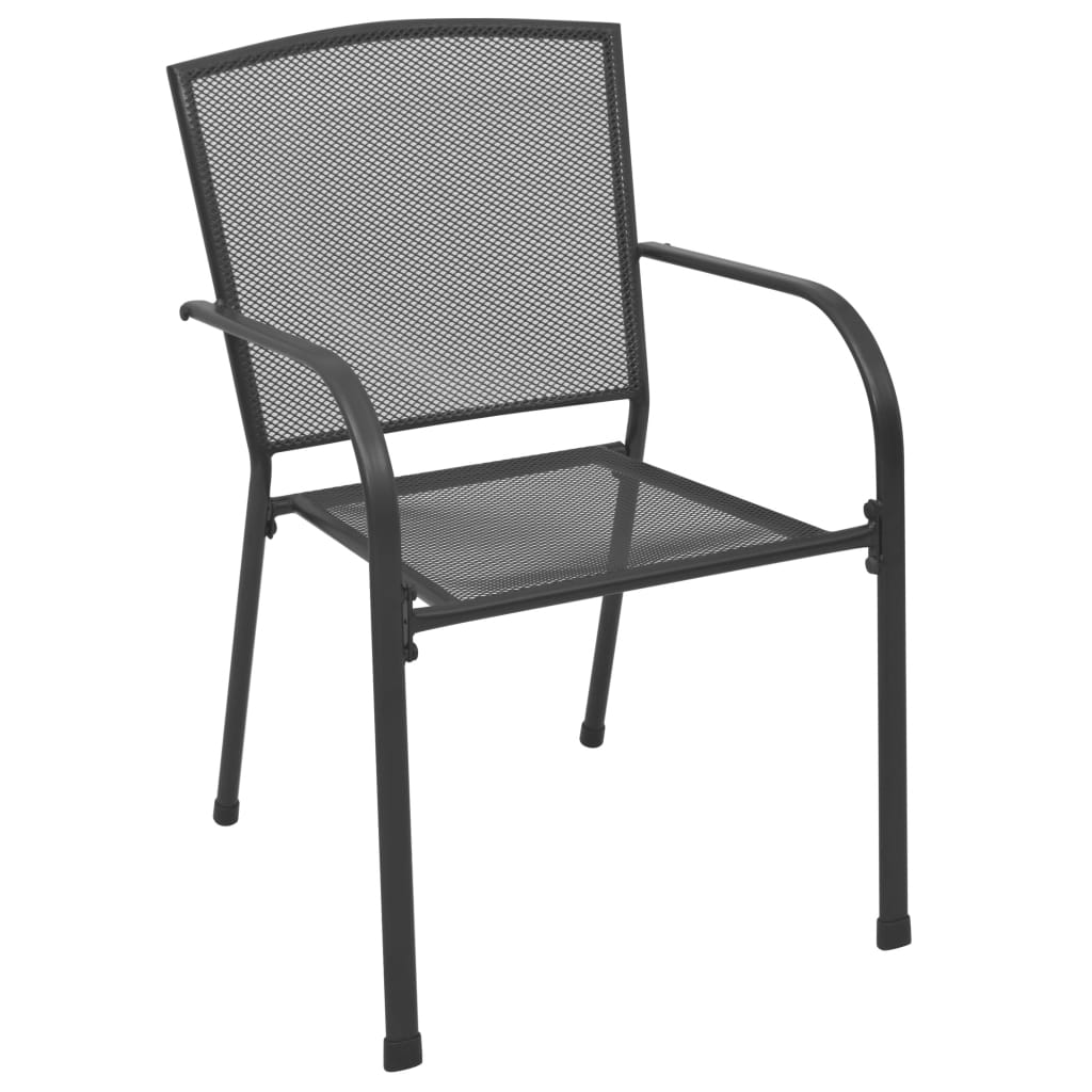 vidaXL Patio Chairs 4 pcs Mesh Design Anthracite Steel-1