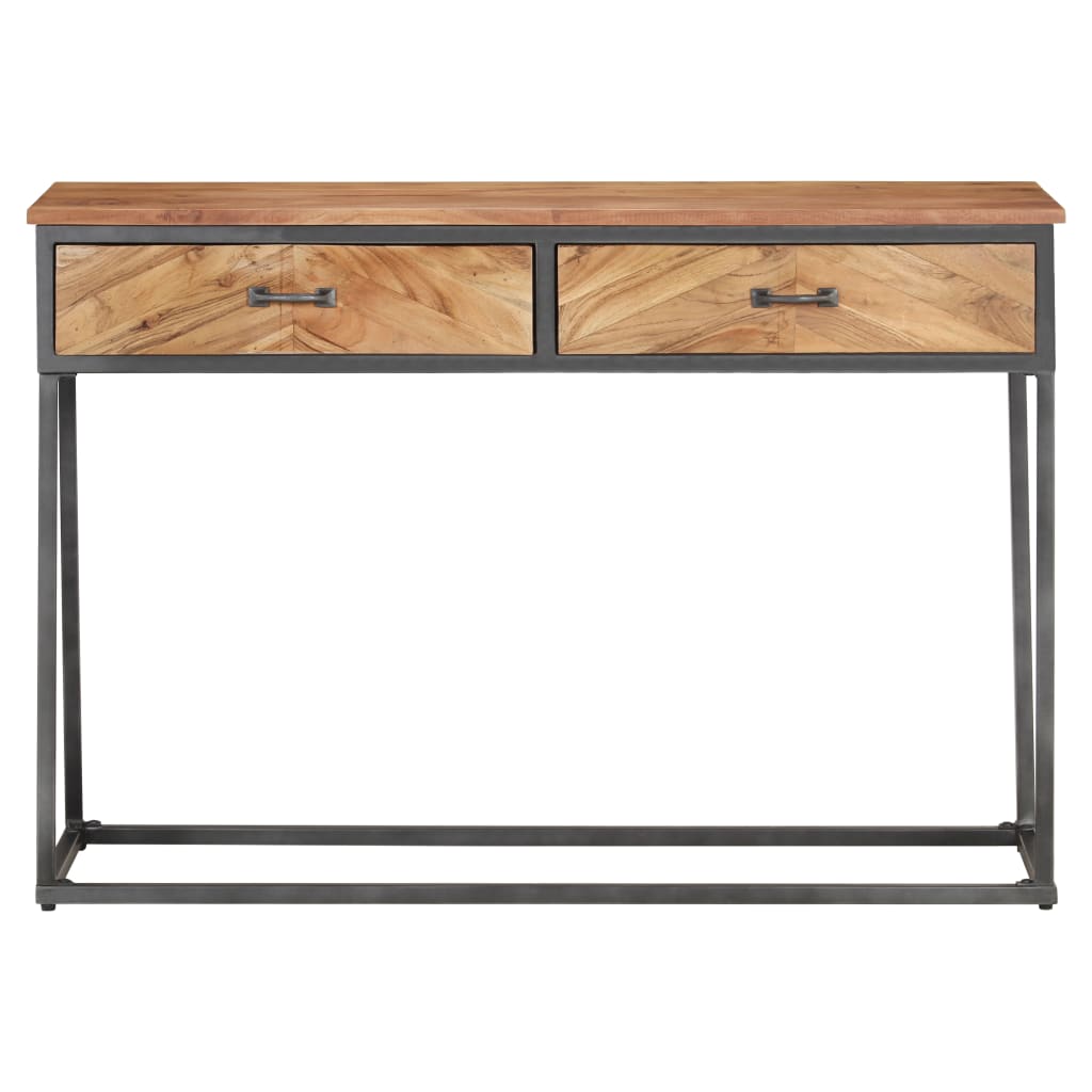 vidaXL Console Table 43.3"x13.8"x29.5" Solid Acacia Wood-2