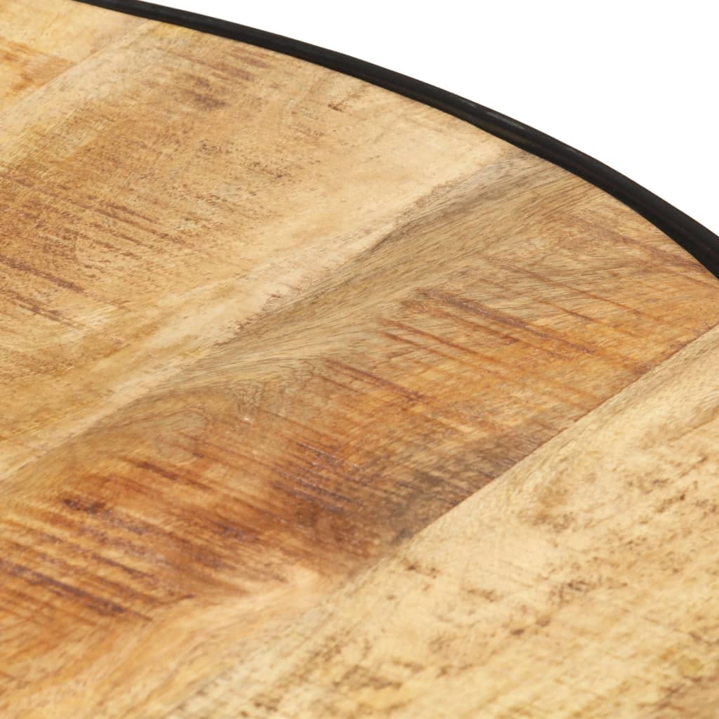vidaXL Coffee Table Black 26.8"x26.8"x14.2" Solid Rough Mango Wood-22