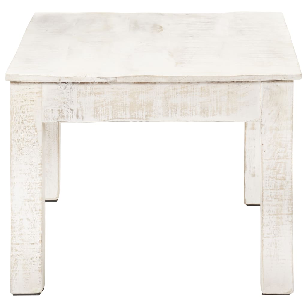 vidaXL Coffee Table White 43.3"x23.6"x17.7" Solid Mango Wood-1