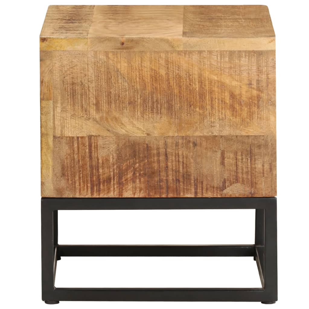 vidaXL Side Table 11.8"x11.8"x13" Rough Mango Wood-1