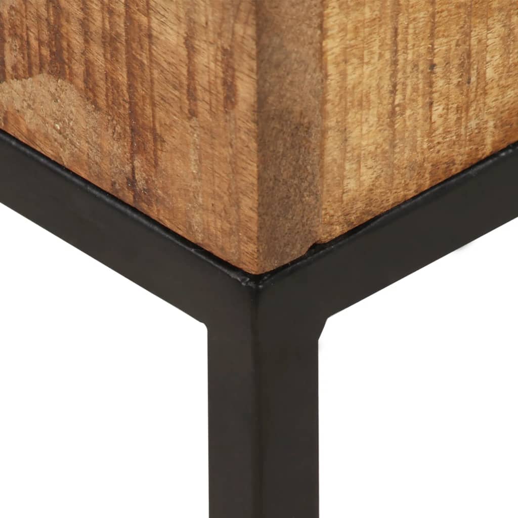 vidaXL Side Table 11.8"x11.8"x13" Rough Mango Wood-2