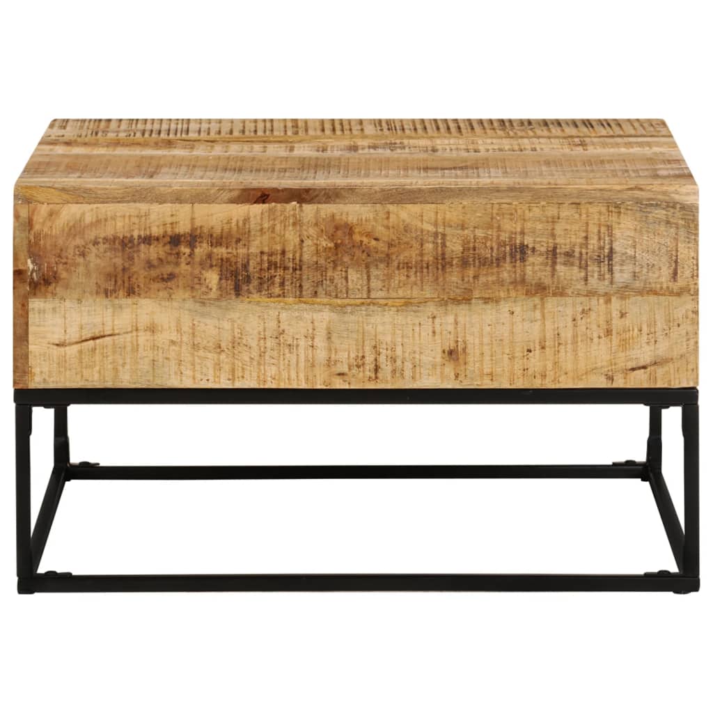 vidaXL Coffee Table 26.8"x26.8"x16.1" Rough Mango Wood-1