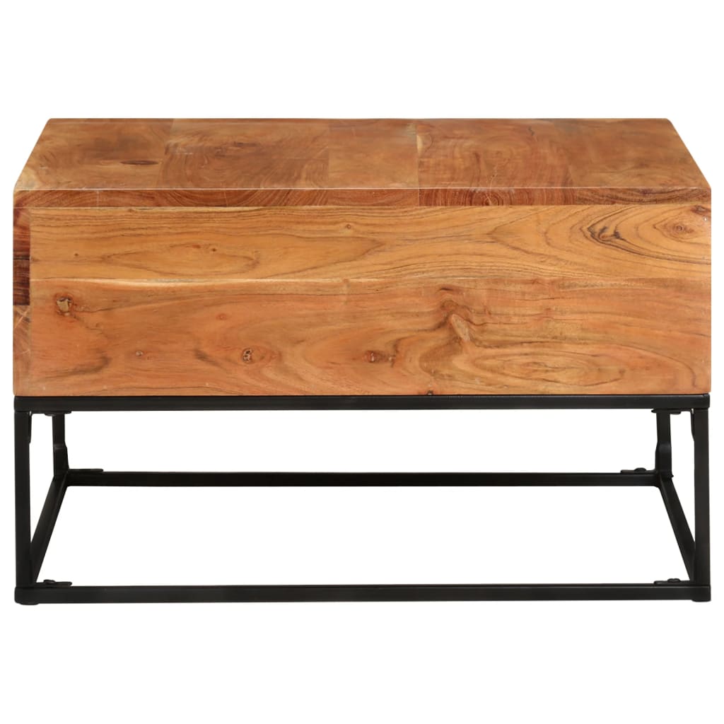 vidaXL Coffee Table 26.8"x26.8"x16.1" Solid Acacia Wood-0