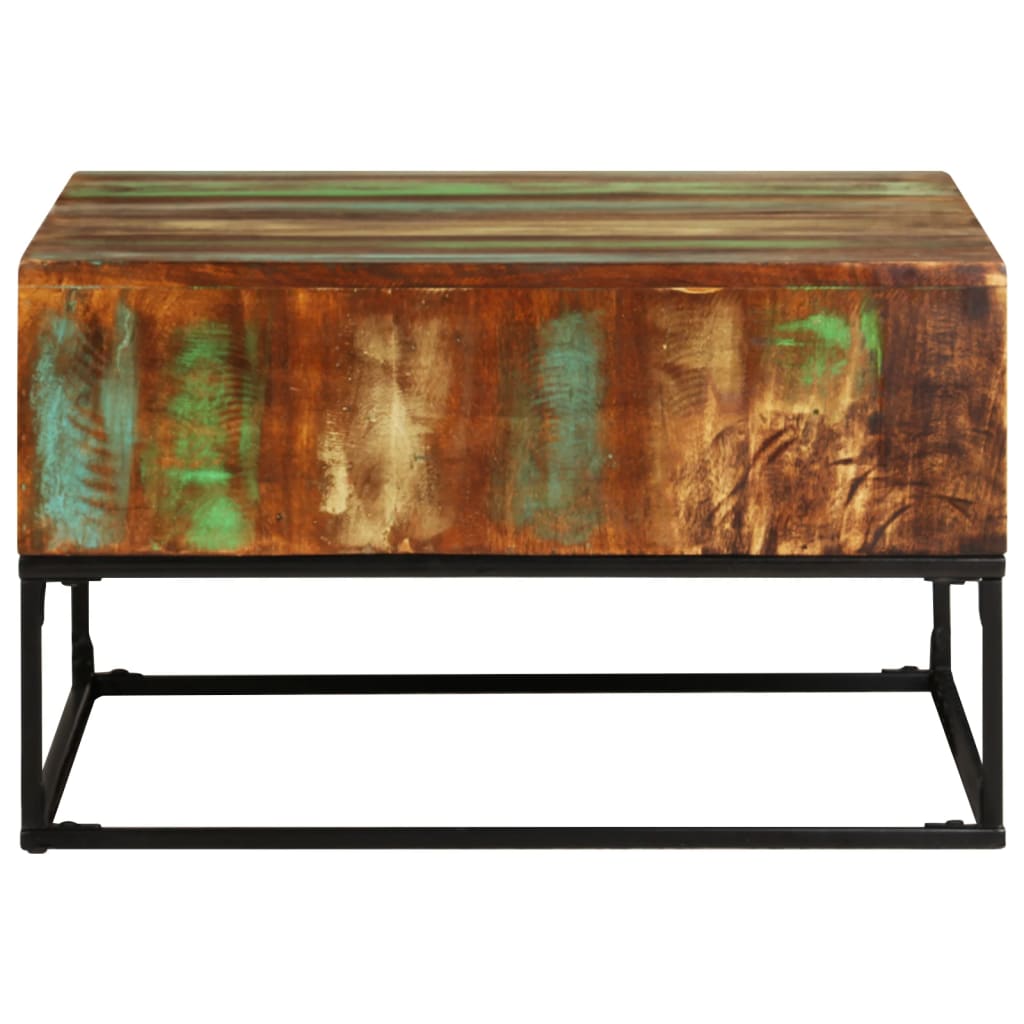 vidaXL Coffee Table 26.8"x26.8"x16.1" Solid Reclaimed Wood-0