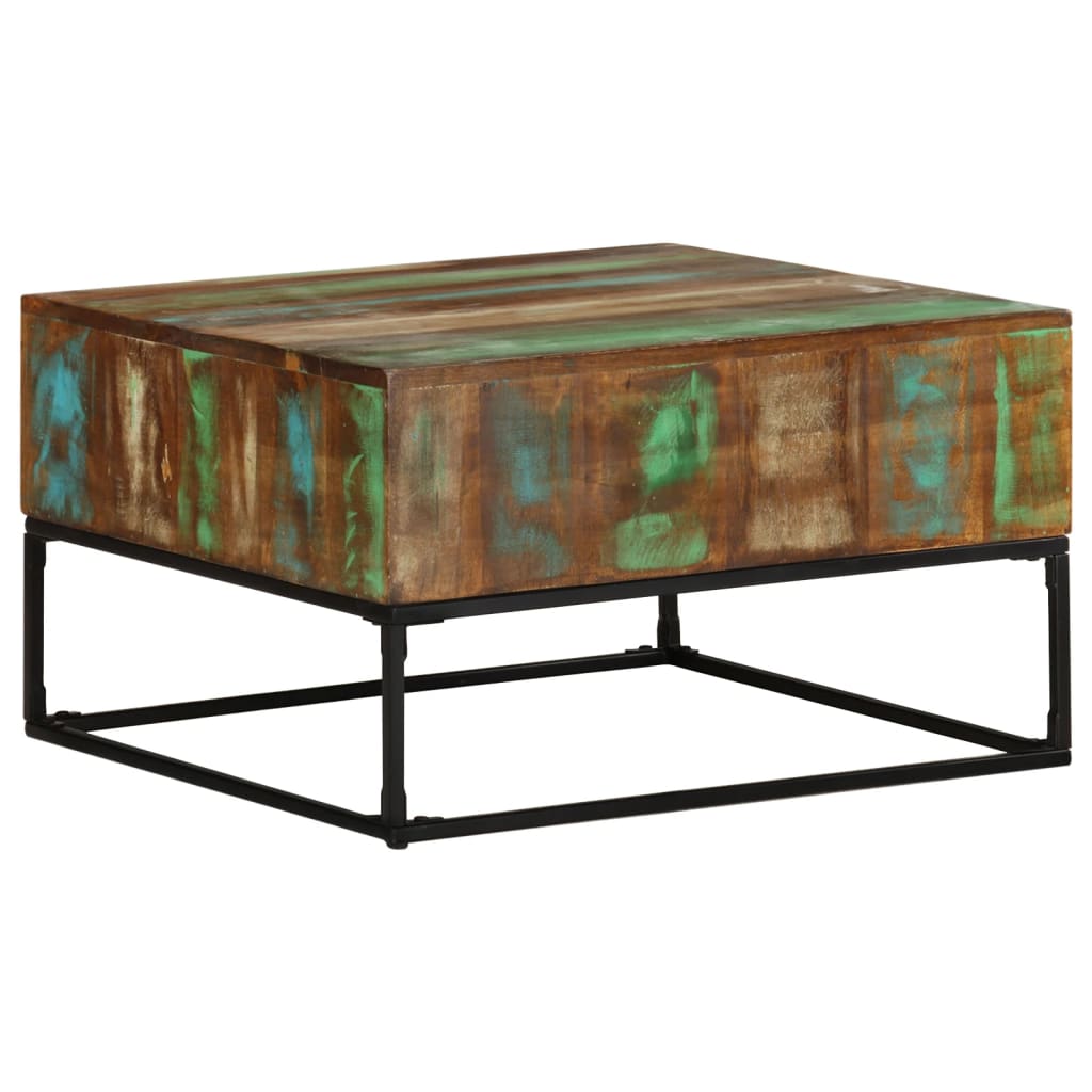 vidaXL Coffee Table 26.8"x26.8"x16.1" Solid Reclaimed Wood-3