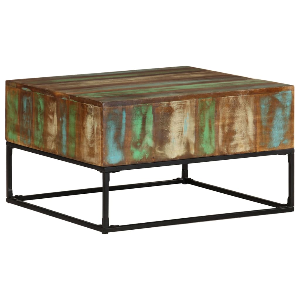 vidaXL Coffee Table 26.8"x26.8"x16.1" Solid Reclaimed Wood-4