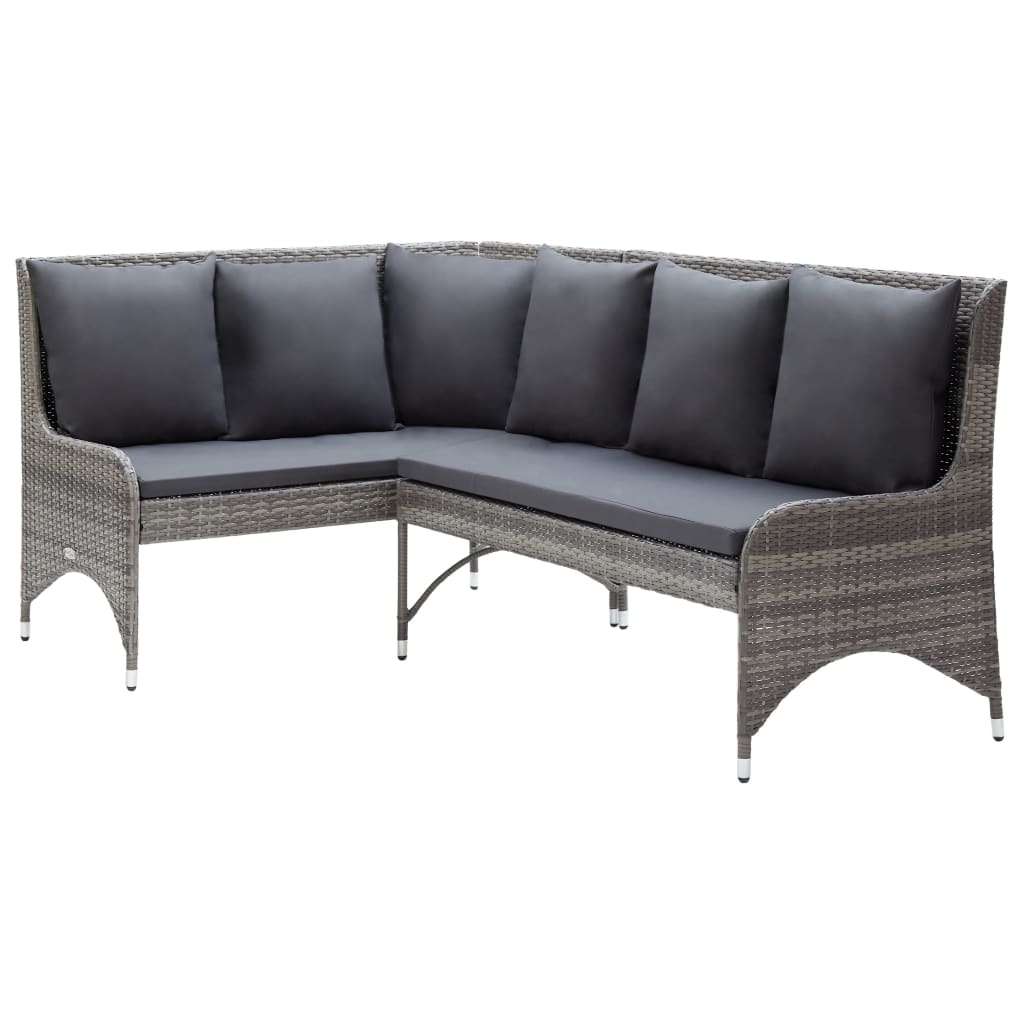 vidaXL Corner Sofa Outdoor Sectional Sofa Set with Cushions 2 Piece PE Rattan-0