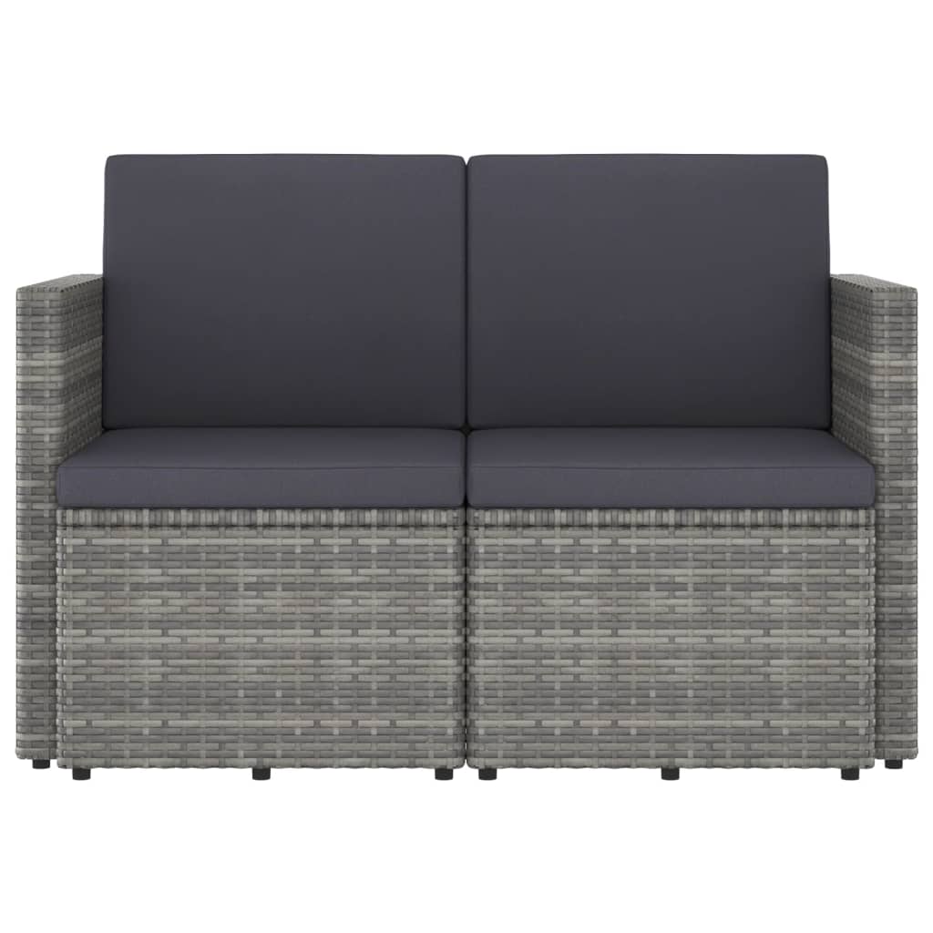 vidaXL 2 Seater Sofa Couch with Cushions Patio Wicker Love Seat PE Rattan-1