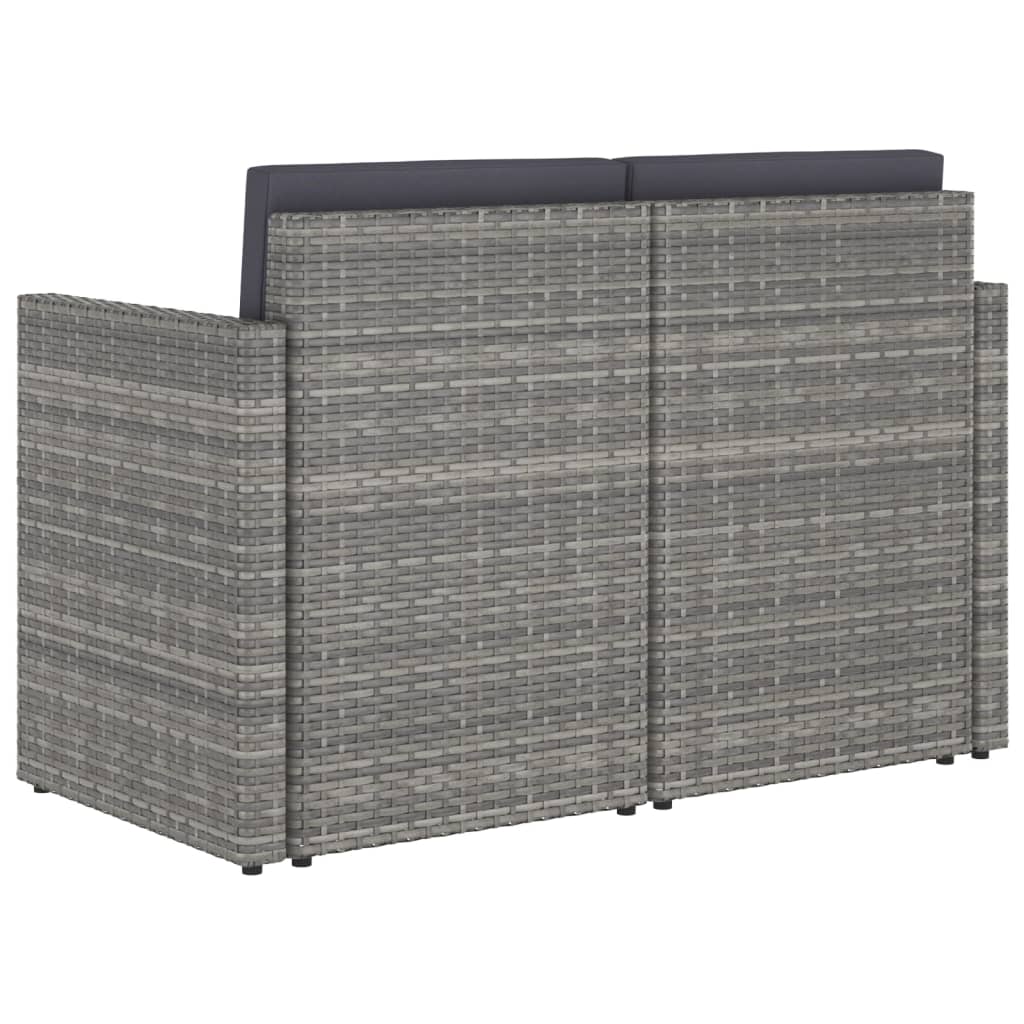 vidaXL 2 Seater Sofa Couch with Cushions Patio Wicker Love Seat PE Rattan-2