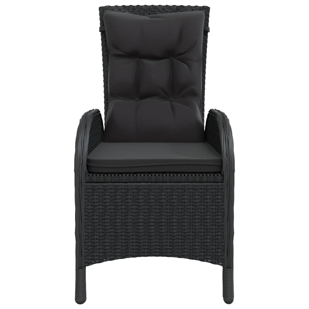 vidaXL Patio Chairs 2 pcs Poly Rattan Black-2