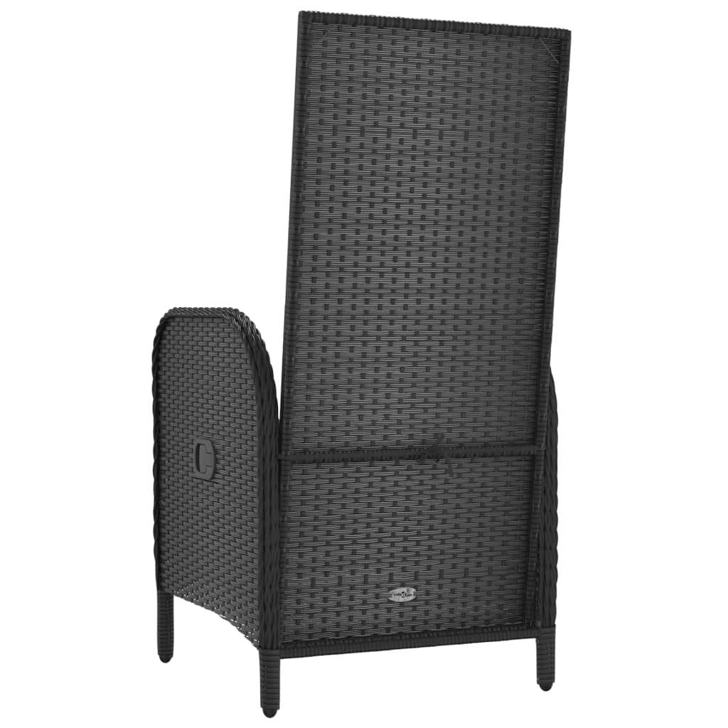 vidaXL Patio Chairs 2 pcs Poly Rattan Black-7