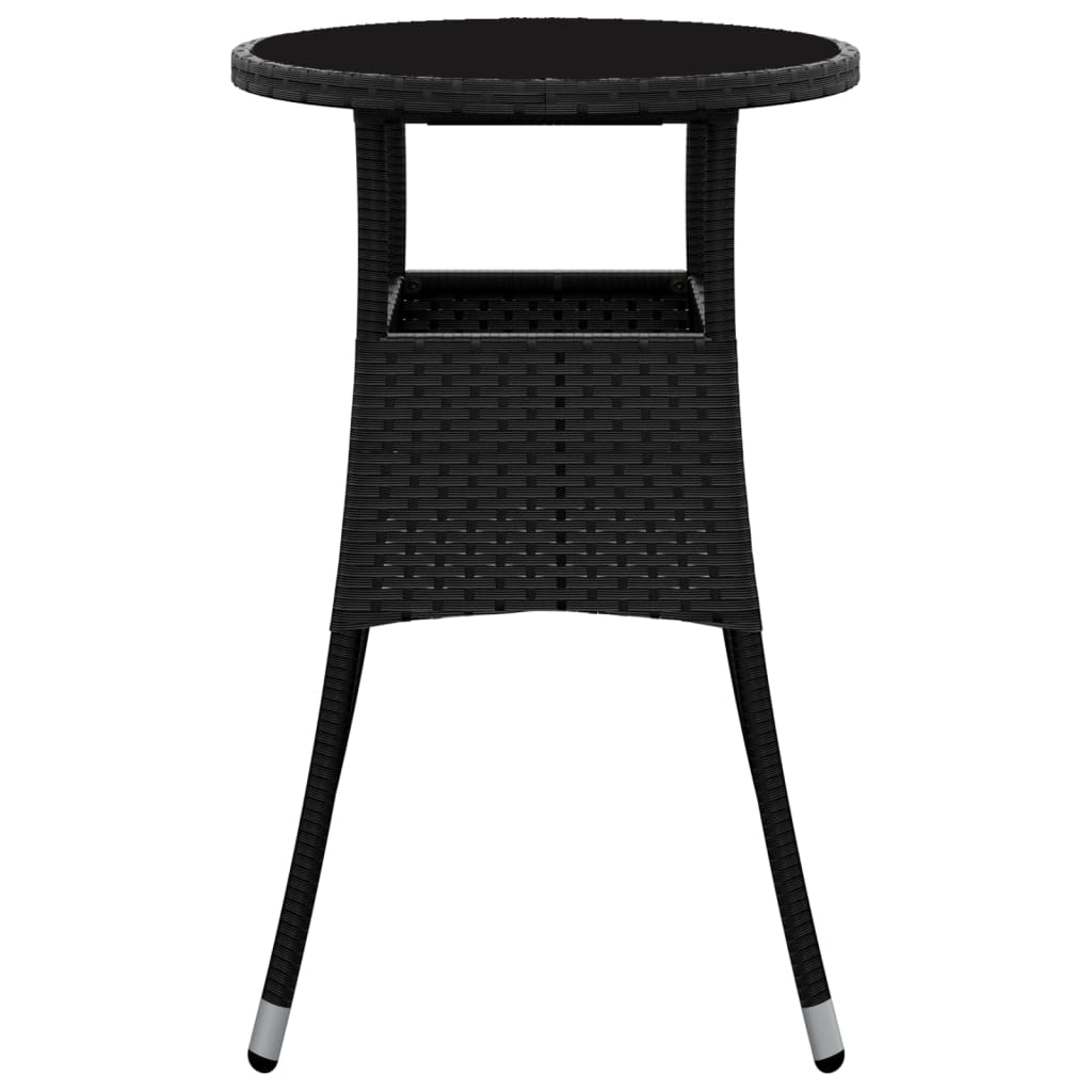 vidaXL Dinner Table Round Patio Dining Table Tempered Glass and Poly Rattan-12