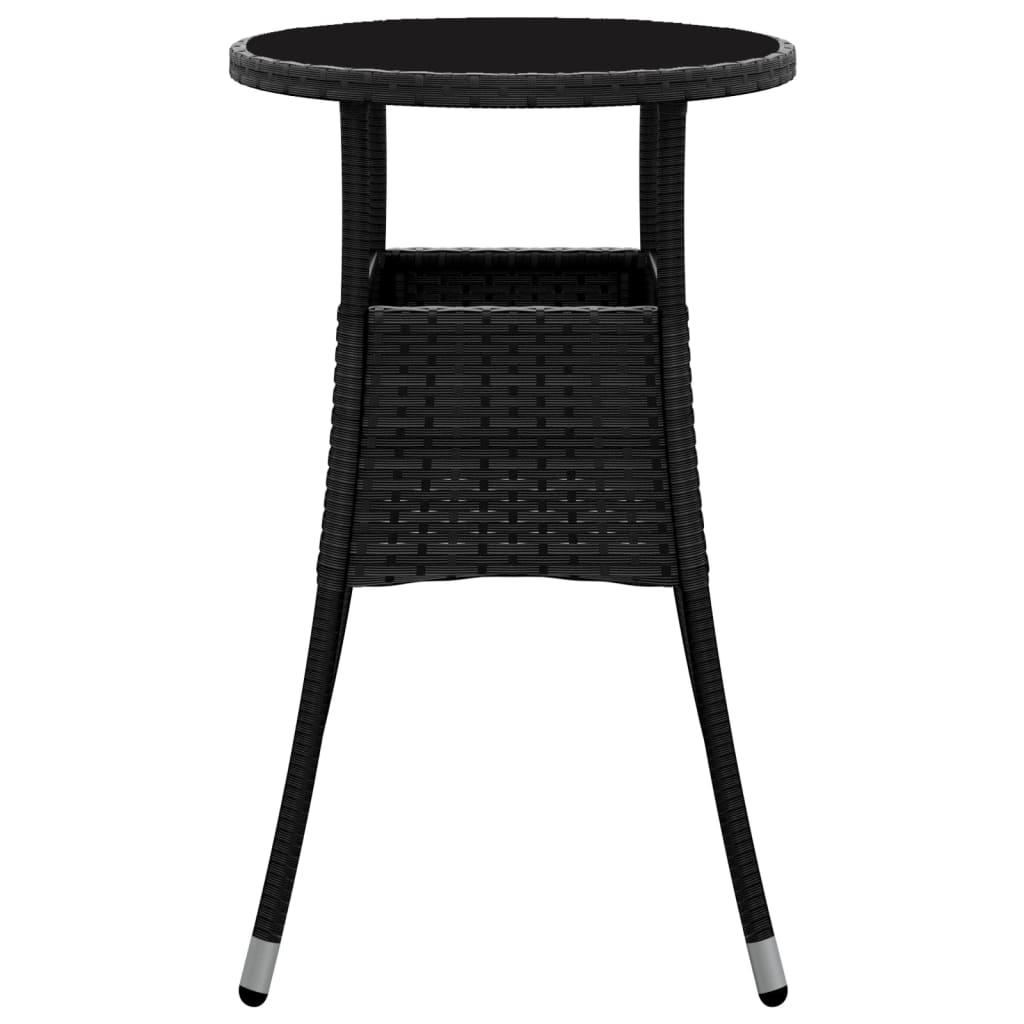 vidaXL Dinner Table Round Patio Dining Table Tempered Glass and Poly Rattan-15