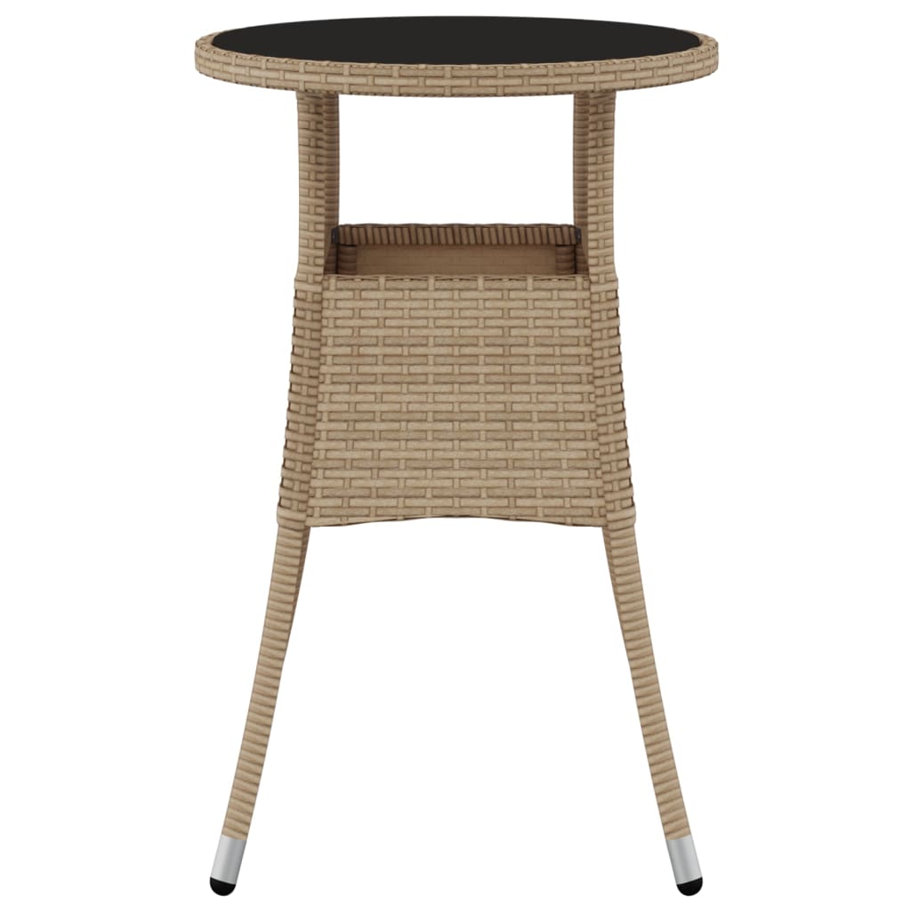 vidaXL Dinner Table Round Patio Dining Table Tempered Glass and Poly Rattan-5