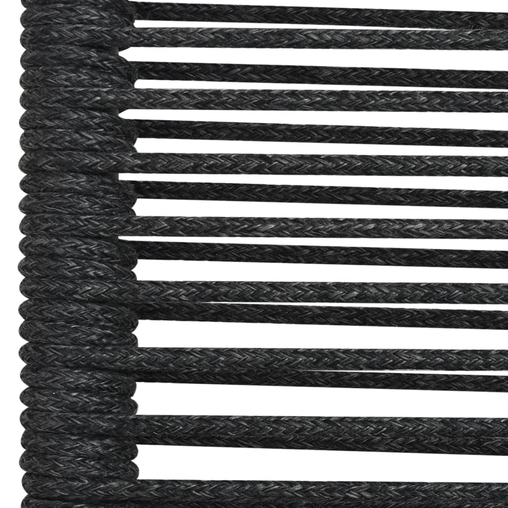 vidaXL Patio Chairs 4 pcs Cotton Rope and Steel Black-5