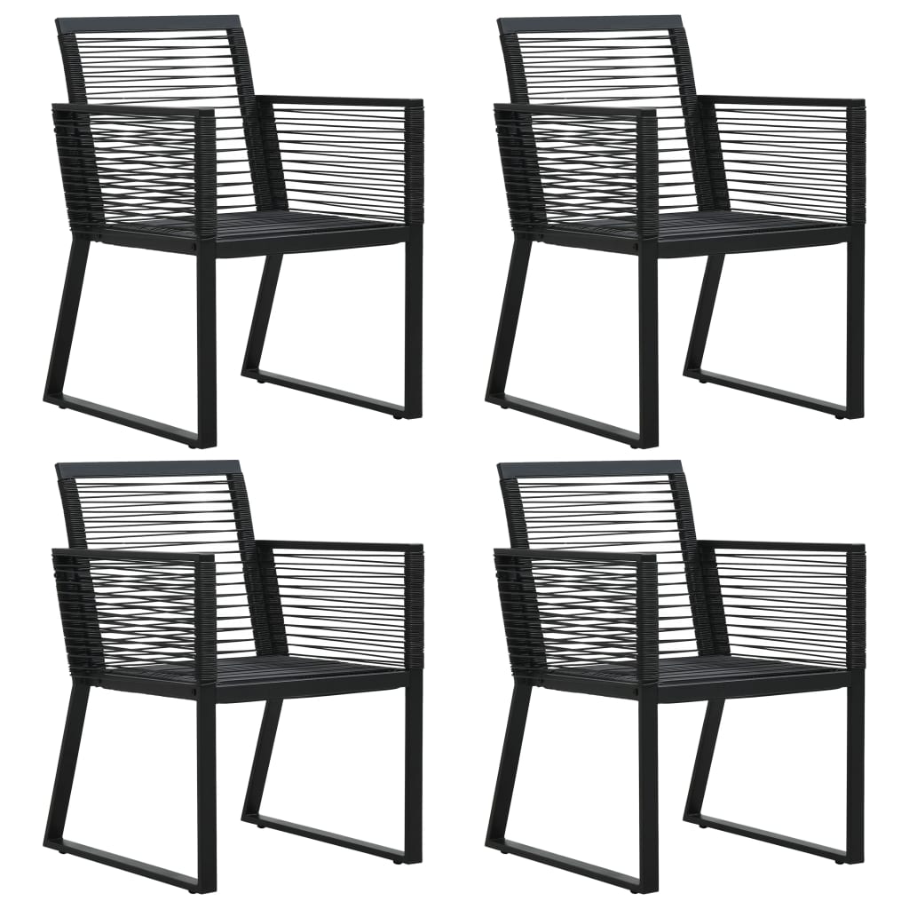 vidaXL 2/4x Garden Chair Black PVC Rattan Outdoor Patio Seating Lounge Chairs-1