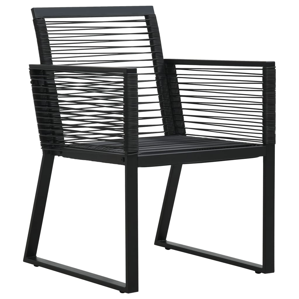 vidaXL 2/4x Garden Chair Black PVC Rattan Outdoor Patio Seating Lounge Chairs-1