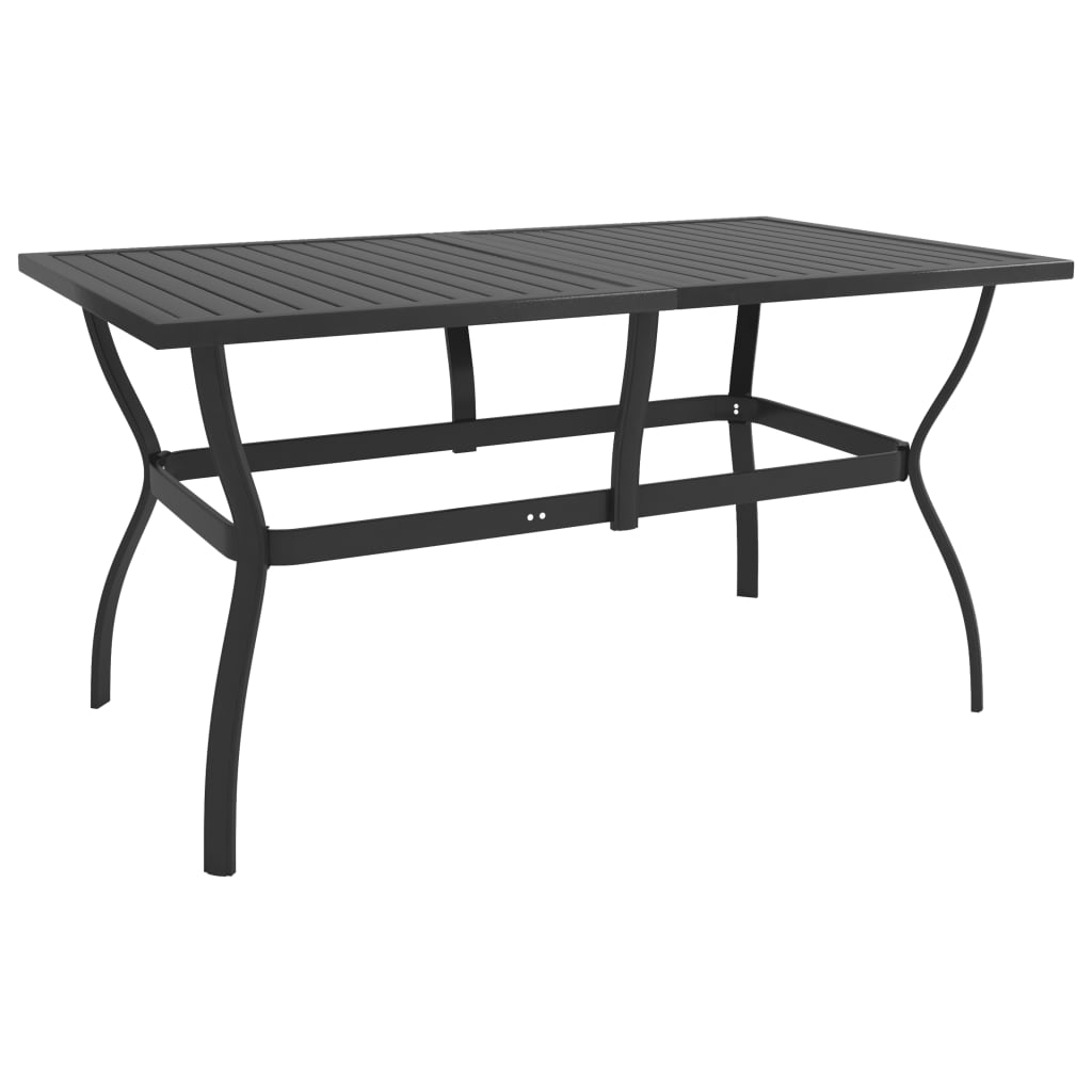 vidaXL Outdoor Dining Table Patio Table Porch Deck Garden Furniture Steel-12