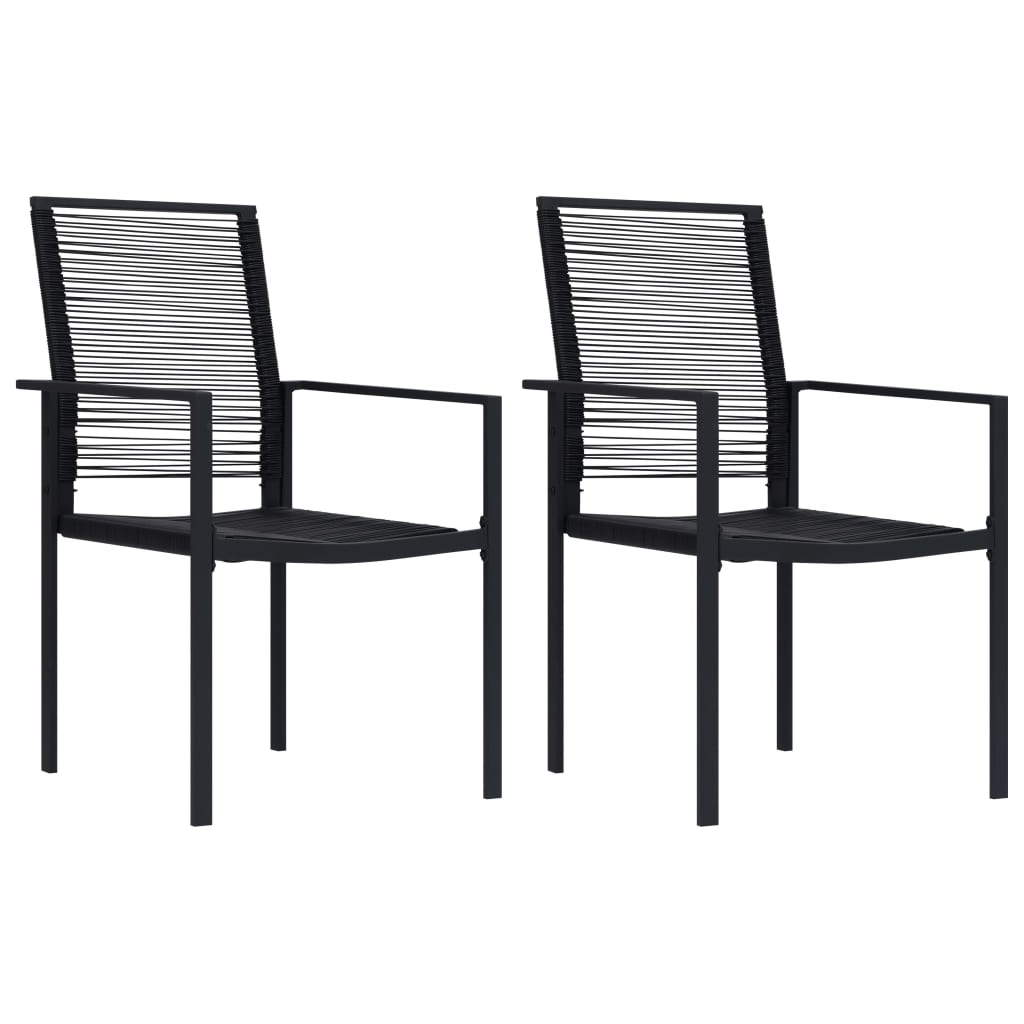 vidaXL 2/4x Patio Chairs PVC Rattan Black Garden Outdoor Chair Furniture-0