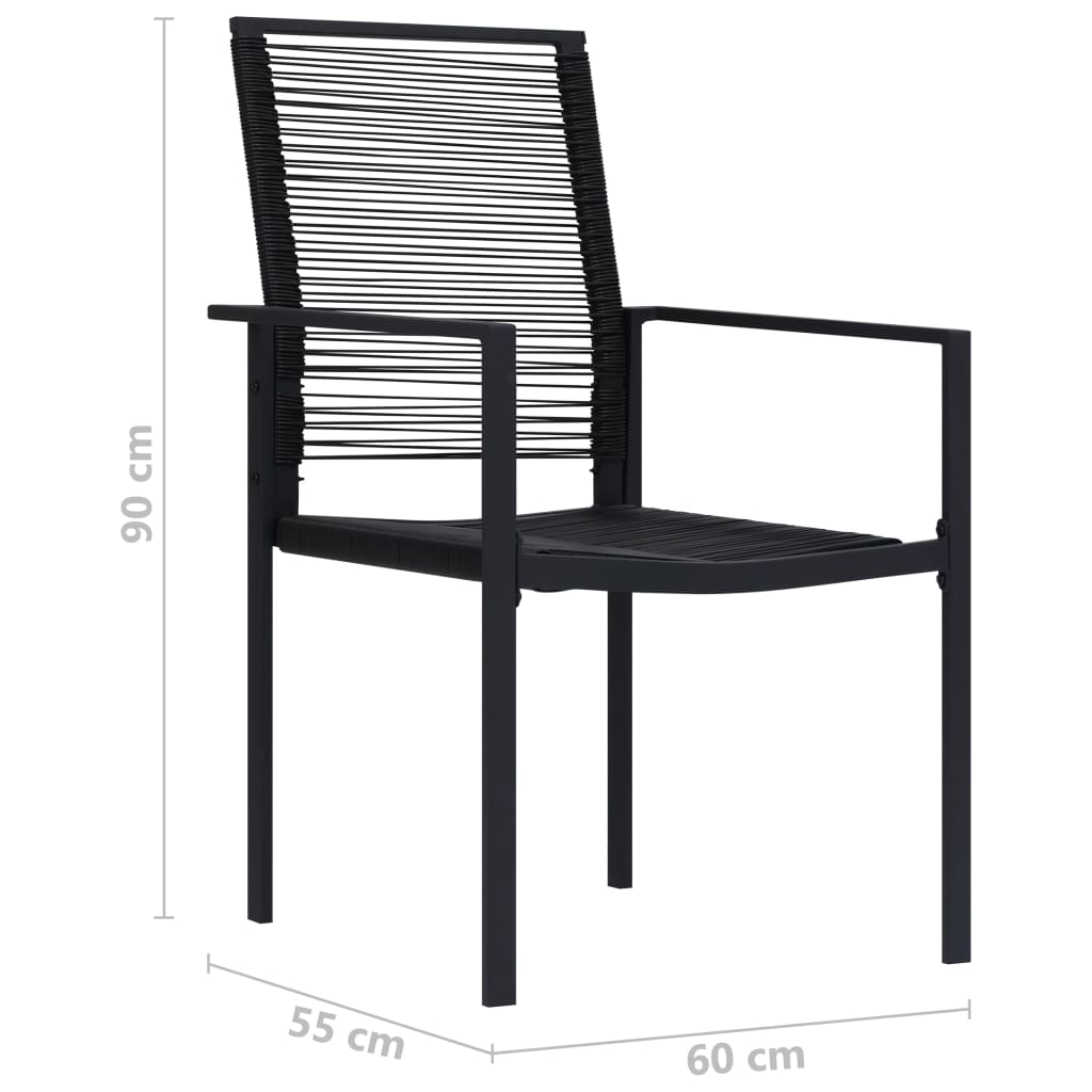 vidaXL 2/4x Patio Chairs PVC Rattan Black Garden Outdoor Chair Furniture-14