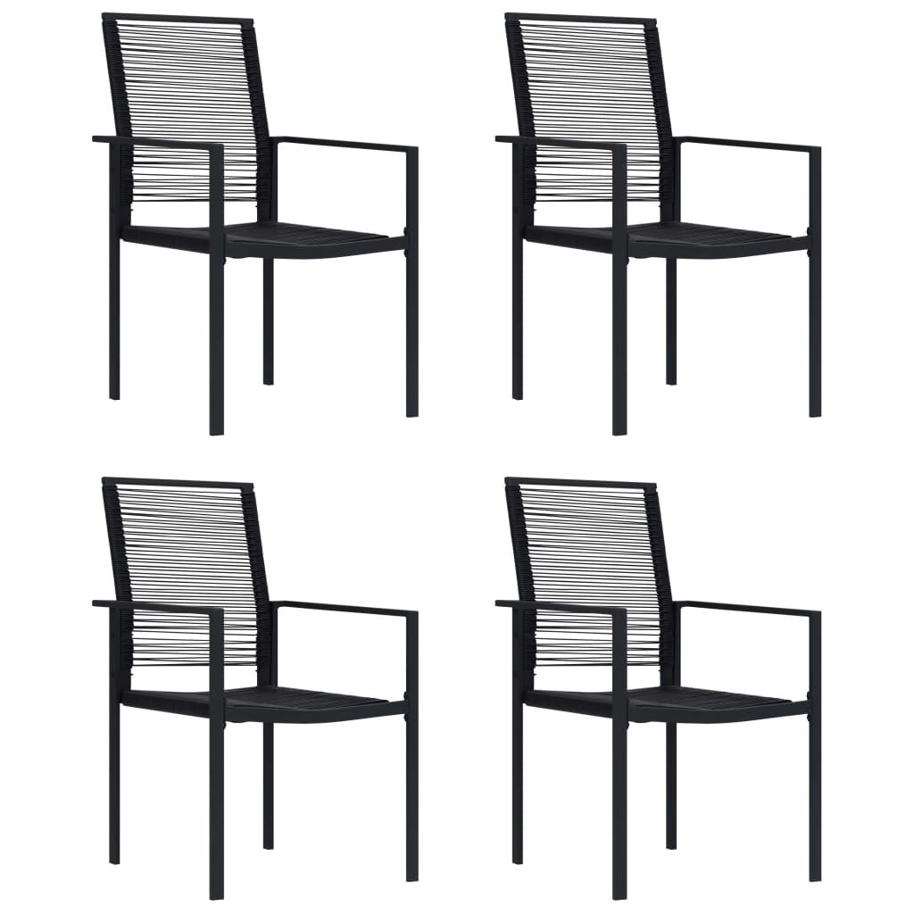 vidaXL 2/4x Patio Chairs PVC Rattan Black Garden Outdoor Chair Furniture-6