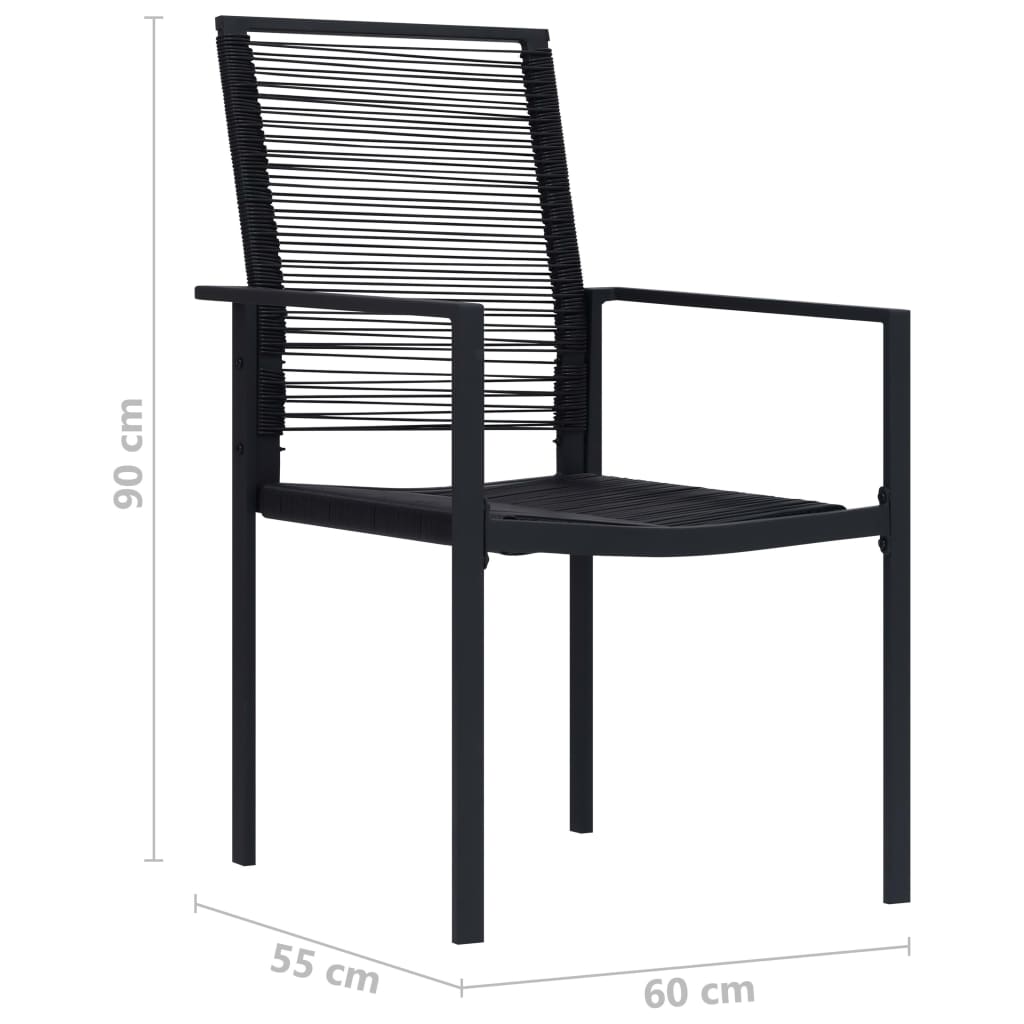 vidaXL 2/4x Patio Chairs PVC Rattan Black Garden Outdoor Chair Furniture-5