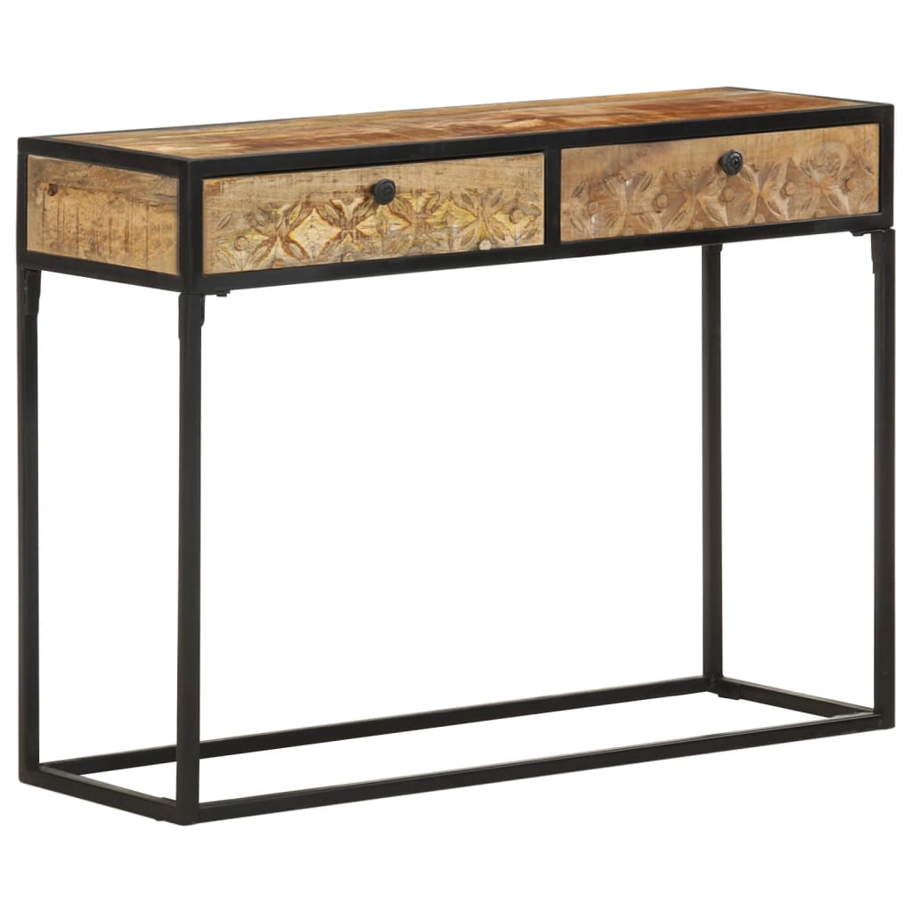 vidaXL Console Table 39.4"x13.8"x29.5" Solid Mango Wood-10