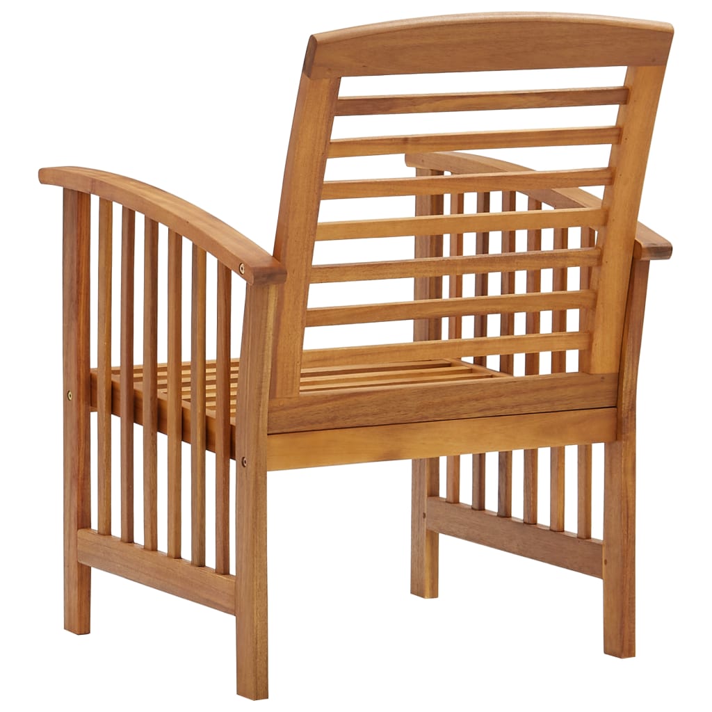 vidaXL Patio Chairs 2 Pcs Patio Dining Chair with Armrest Solid Wood Acacia-2