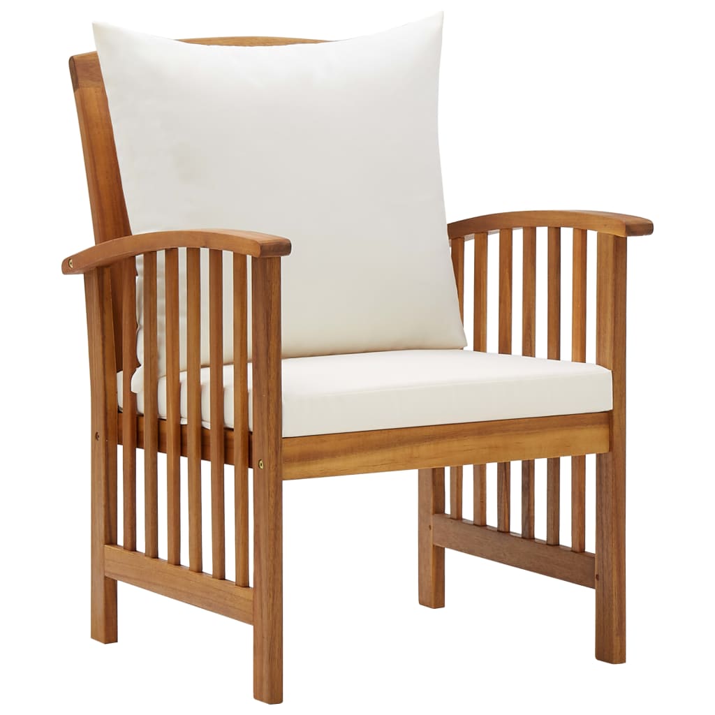 vidaXL Patio Chairs 2 Pcs Patio Dining Chair with Armrest Solid Wood Acacia-12