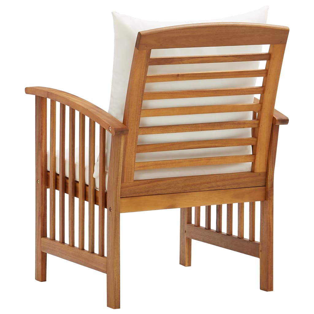 vidaXL Patio Chairs 2 Pcs Patio Dining Chair with Armrest Solid Wood Acacia-8