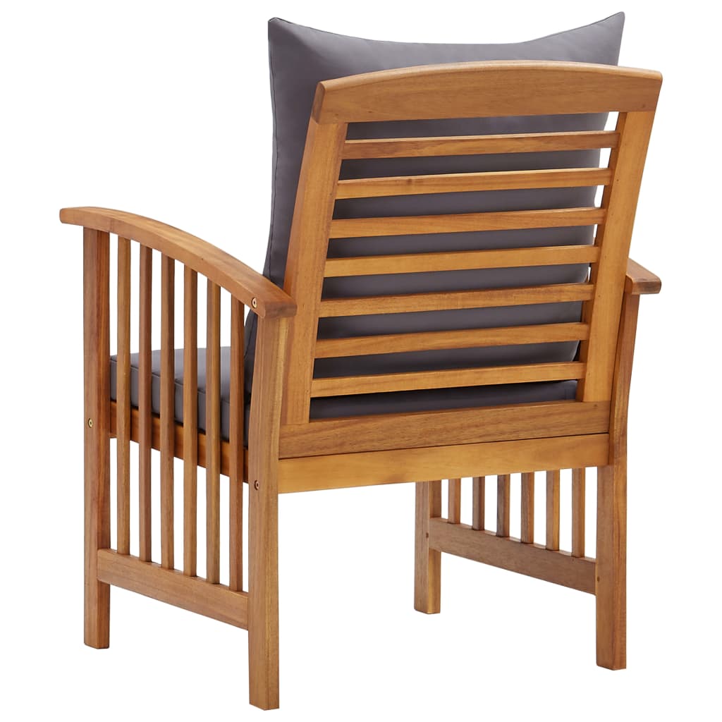 vidaXL Patio Chairs 2 Pcs Patio Dining Chair with Armrest Solid Wood Acacia-14