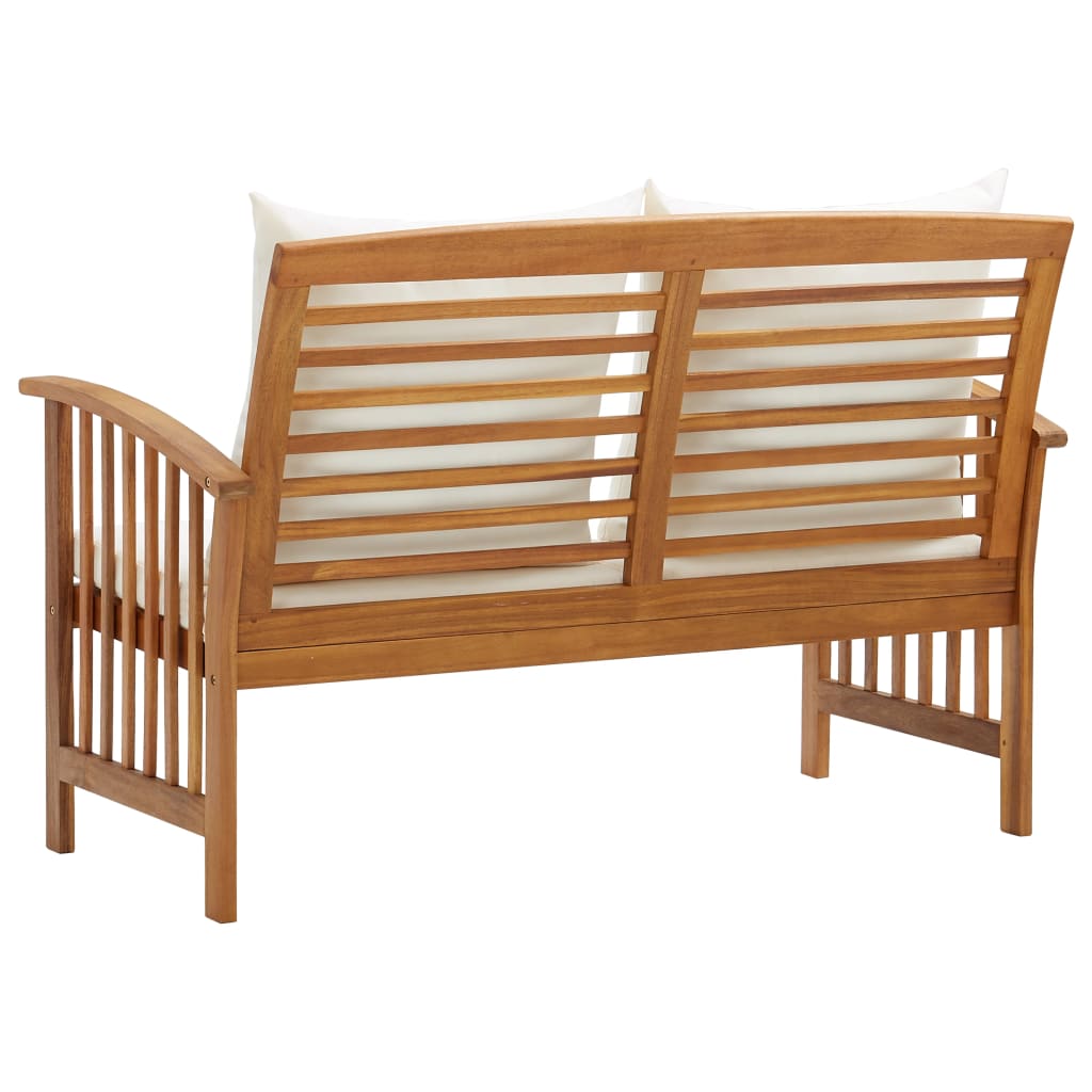 vidaXL Outdoor Patio Bench 2-Seater Bench with Armrests Solid Wood Acacia-2