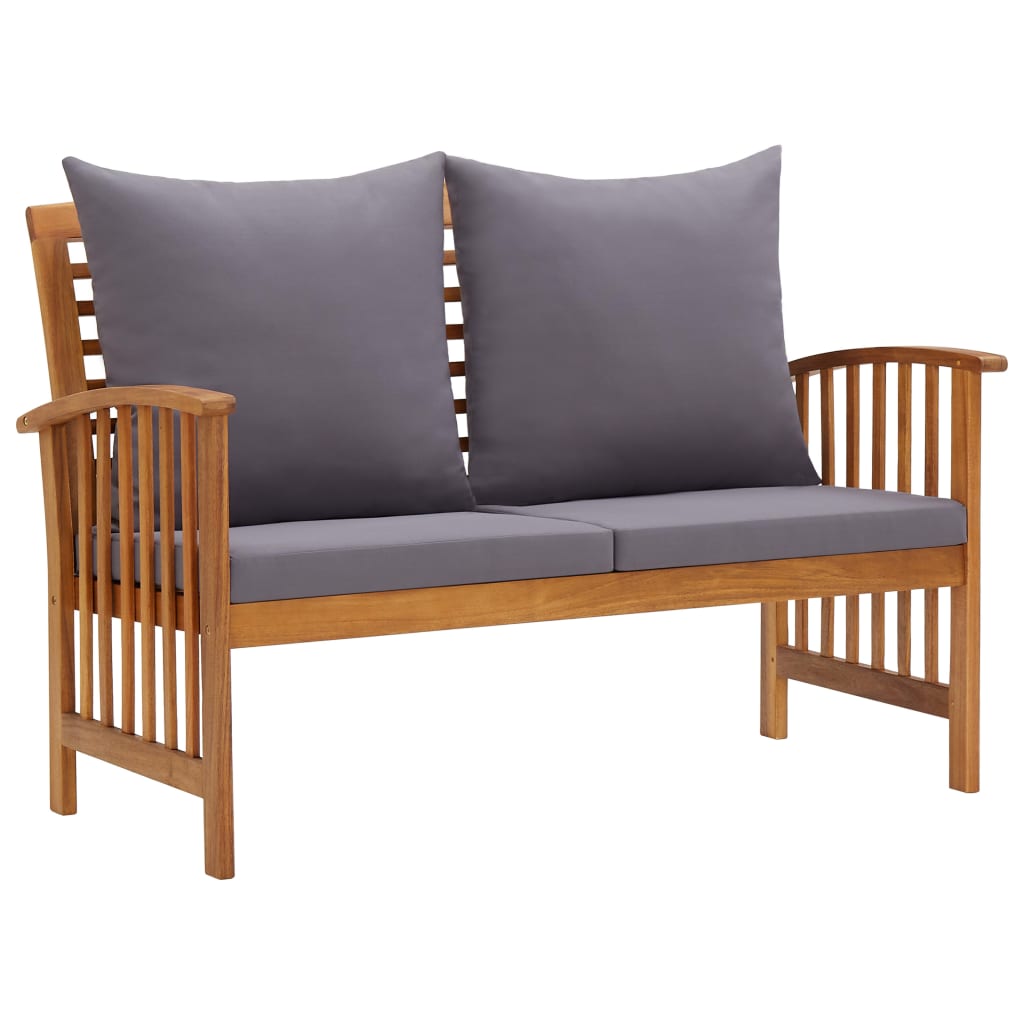 vidaXL Outdoor Patio Bench 2-Seater Bench with Armrests Solid Wood Acacia-13