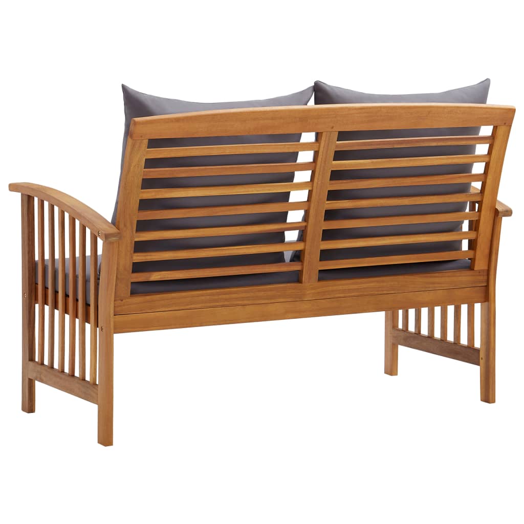 vidaXL Outdoor Patio Bench 2-Seater Bench with Armrests Solid Wood Acacia-6