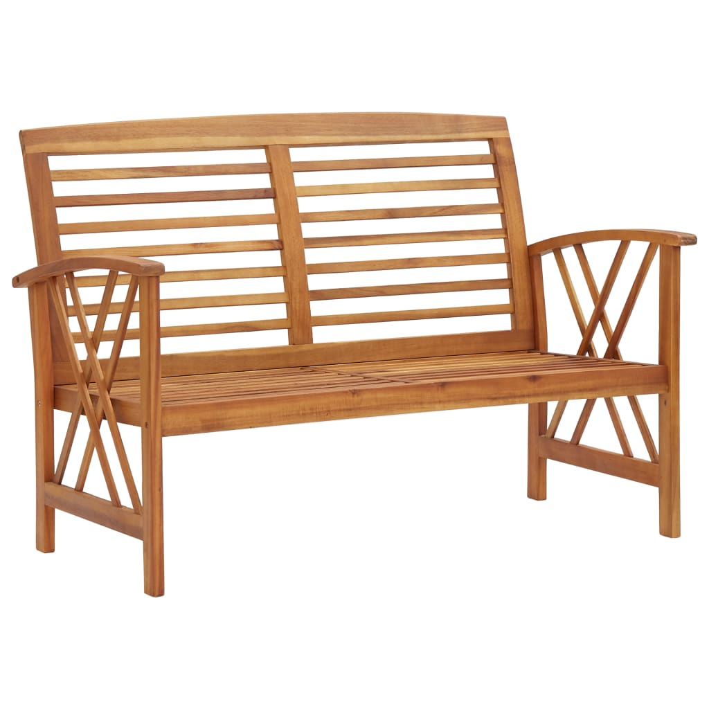 vidaXL Outdoor Patio Bench Wooden Garden Bench with Armrests Solid Wood Acacia-1