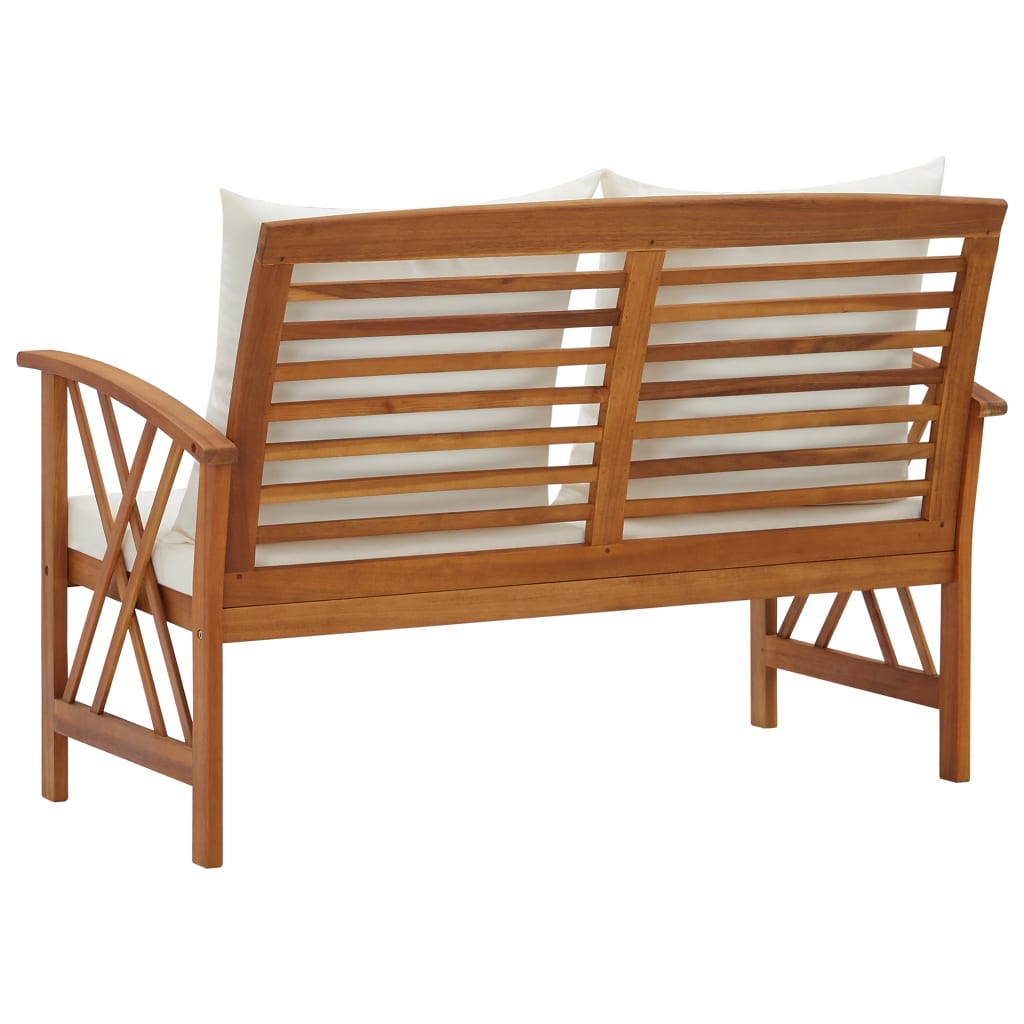 vidaXL Outdoor Patio Bench Wooden Garden Bench with Armrests Solid Wood Acacia-2