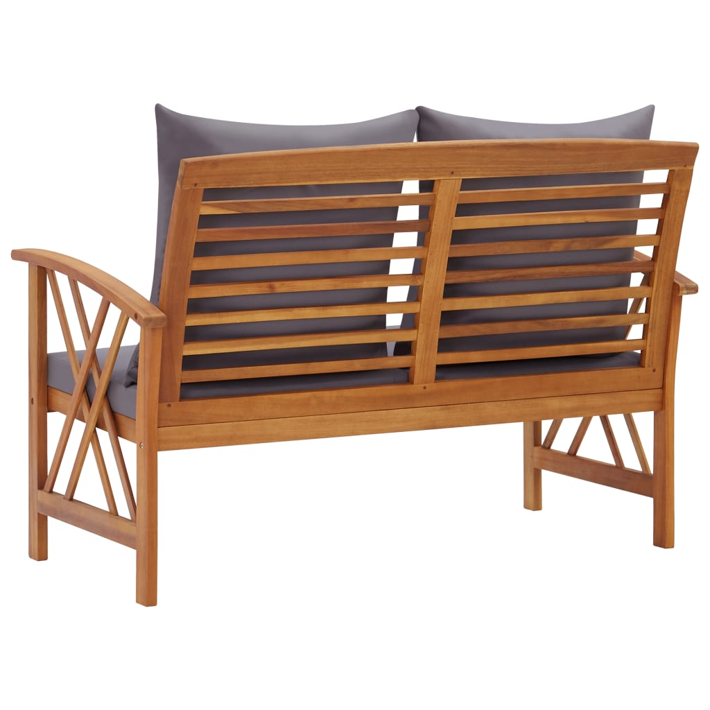 vidaXL Outdoor Patio Bench Wooden Garden Bench with Armrests Solid Wood Acacia-6