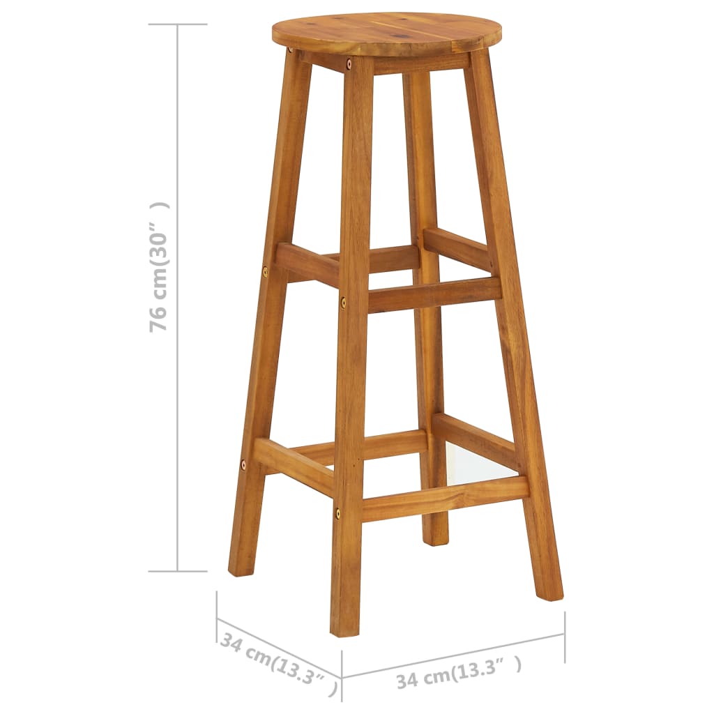 vidaXL Bar Stool Bar Seat Counter Height Stool for Pub Kitchen Solid Wood-1