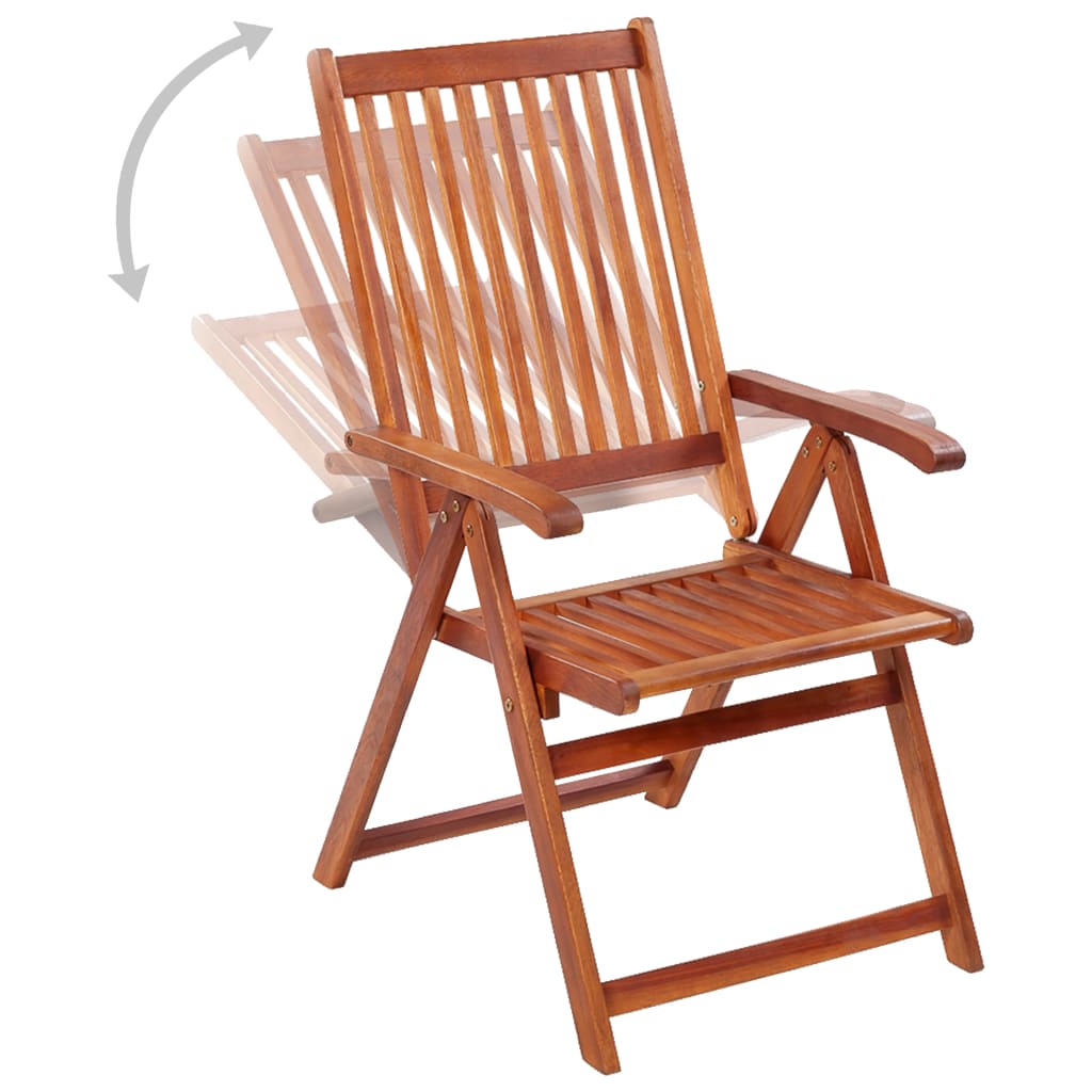 vidaXL Patio Folding Chairs Camping Garden Lawn Chair Solid Wood Acacia Brown-1