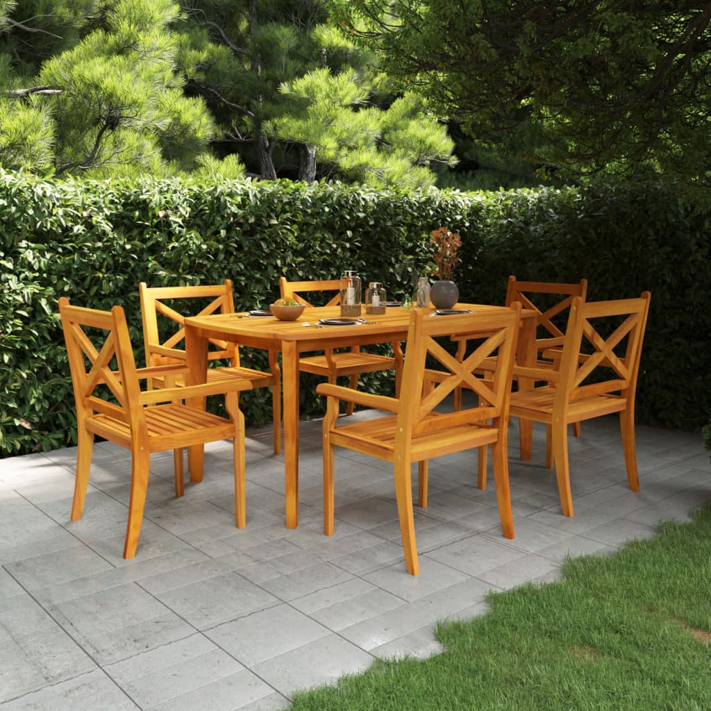 vidaXL Patio Table Patio Furniture Rectangular Garden Table Solid Wood Acacia-5