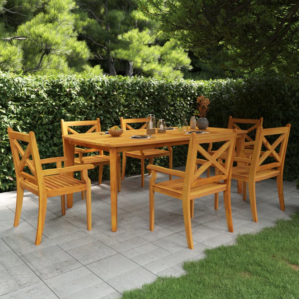 vidaXL Patio Table Patio Furniture Rectangular Garden Table Solid Wood Acacia-11