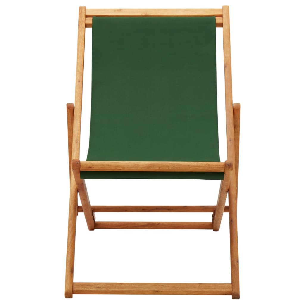 vidaXL Beach Sling Patio Chair Folding Deck Chair Fabric and Wooden Frame-38