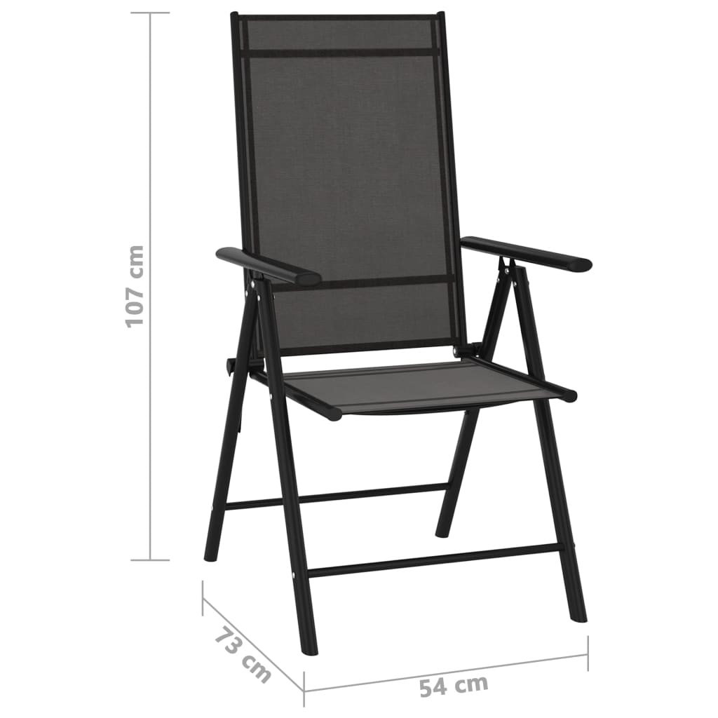 vidaXL Patio Folding Chairs Camping Garden Lawn Chair Aluminum and Textilene-23