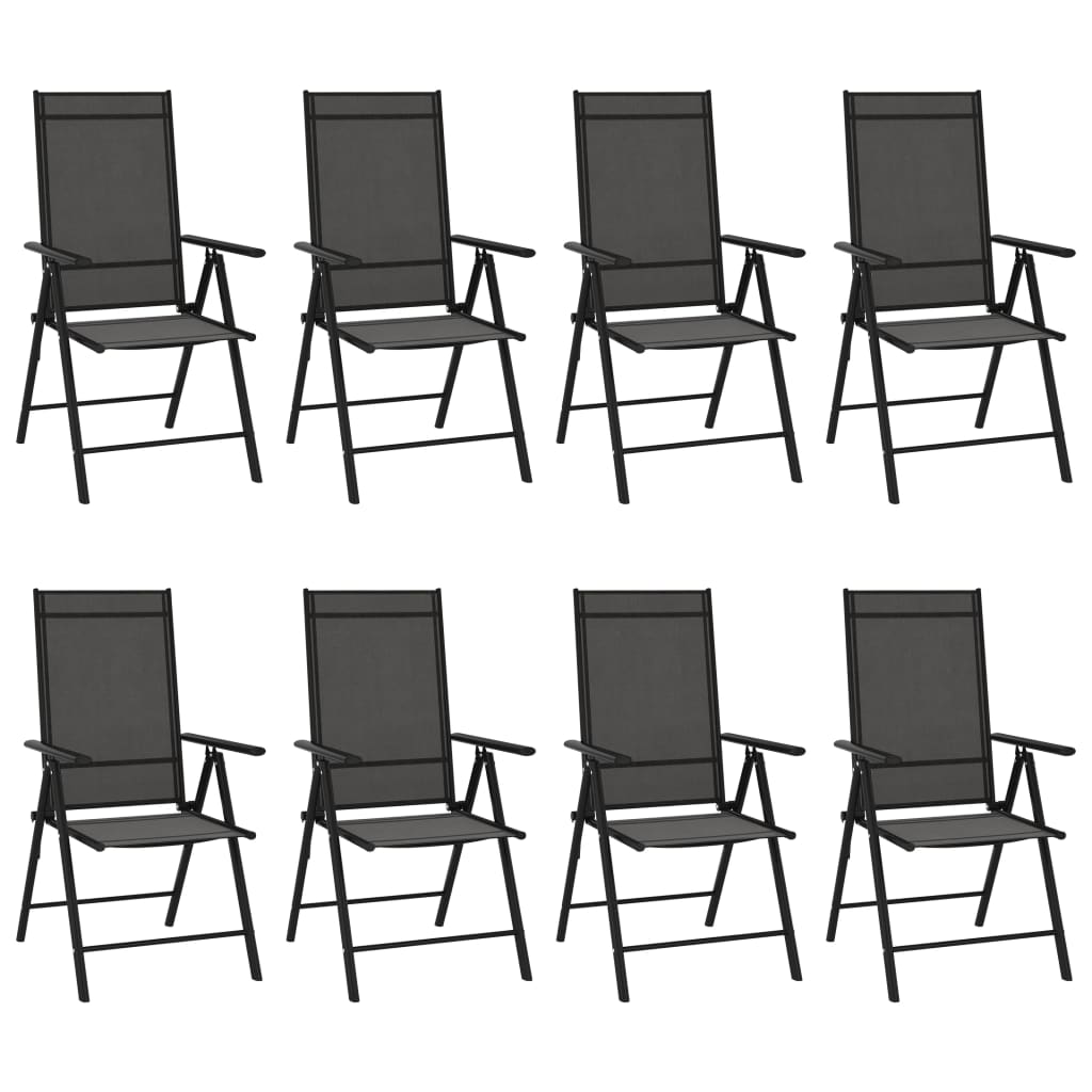 vidaXL Patio Folding Chairs Camping Garden Lawn Chair Aluminum and Textilene-15