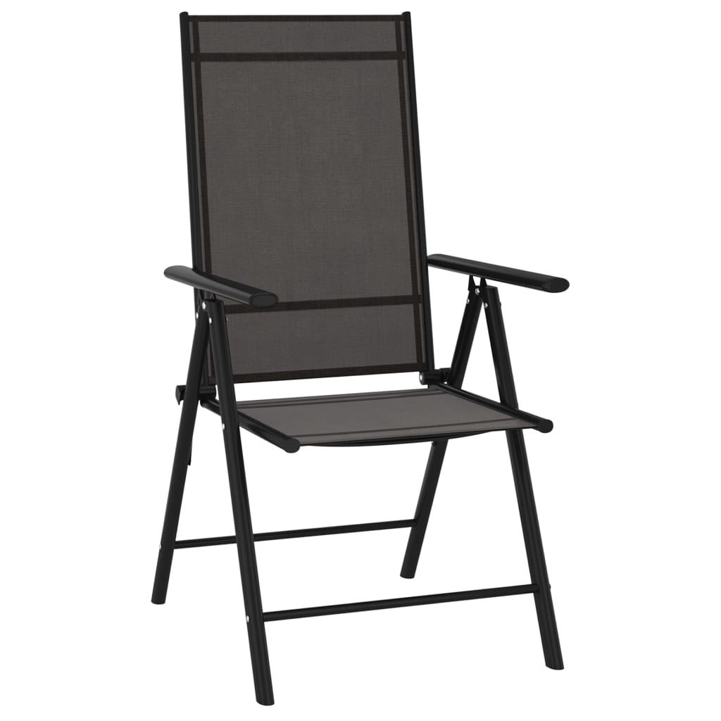 vidaXL Patio Folding Chairs Camping Garden Lawn Chair Aluminum and Textilene-24